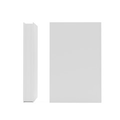 Blank two book cover template on white background. 3d rendering