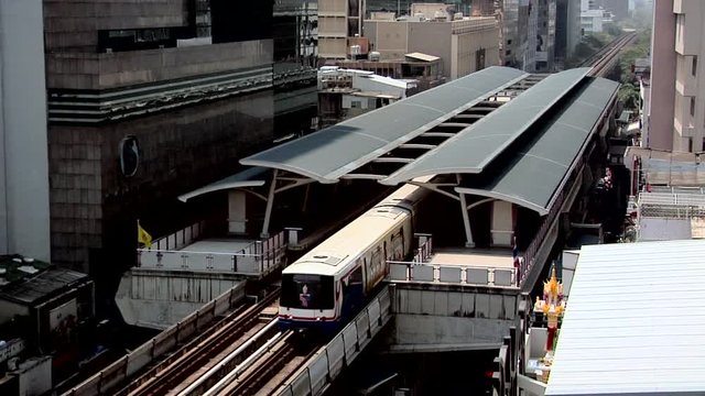 The Skytrain at the Sala Daeng Station, Bangkok