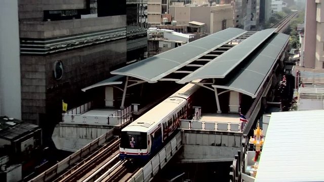 The Skytrain at the Sala Daeng Station, Bangkok