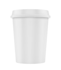 Paper coffee cup isolated on white background. 3d rendering.