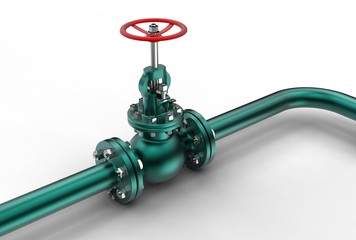 3d illustration of gas valves