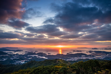 Naklejka premium 佐世保市の夕陽