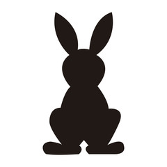 Fototapeta premium Rabbit silohuette isolated in black color.