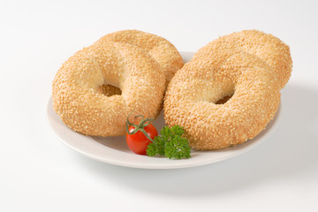 bagels with sesame seeds