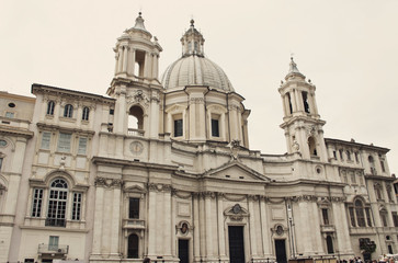 Fototapeta na wymiar Sant'Agnese in Agone, Baroque Church in Rome, Italy