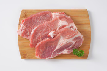 raw pork steaks