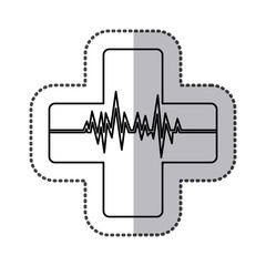 heartbeat inside cross icon, vector illustration design