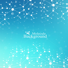 Scientific chemistry pattern. Structure molecule DNA research as concept. Science and technology background communication. Medical scientific backdrop for your design. Vector Illustration.