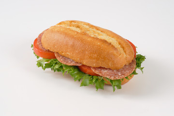 fresh sandwich with salami