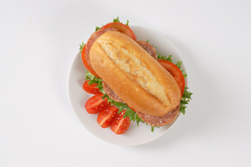 fresh sandwich with salami