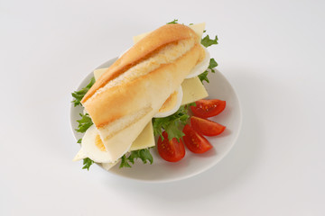 sandwich with eggs and cheese