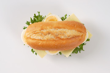 sandwich with eggs and cheese