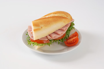 fresh sandwich with ham