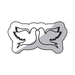 pigeons kisses icon imaage, vector illustration design
