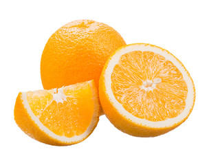 Slices of Orange isolated on white