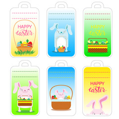 Easter tag collection vector illustration.