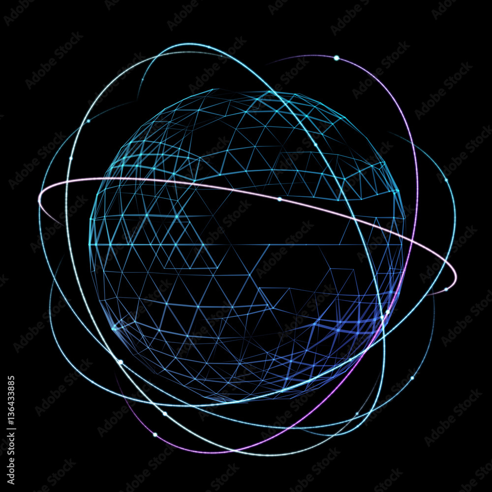 Poster digital design of a global network on orbit space.