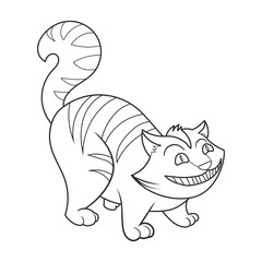Cheshire Cat coloring book vector illustration