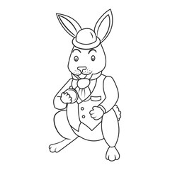 Fairy tale bunny coloring book vector illustration
