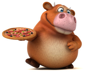 Naklejka premium Fun cow - 3D Illustration