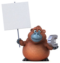 Fun orangoutan - 3D Illustration