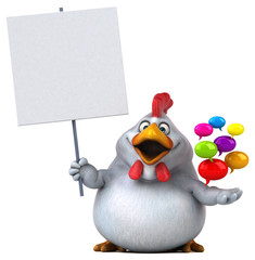 Fun chicken - 3D Illustration