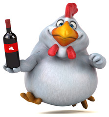 Fun chicken - 3D Illustration