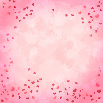 Valentinstag Hintergrund Herzen auf rosa Aquarell