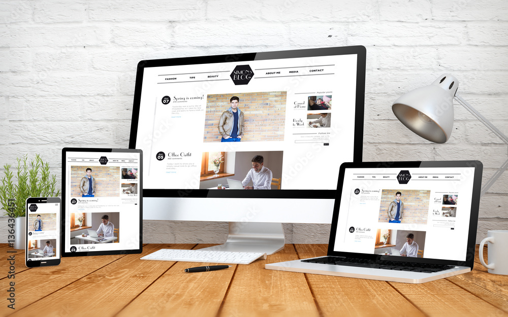 Poster modern blog screen multidevices
