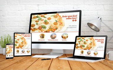 modern order online website screen multidevices