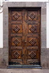 Ancient wooden door. Antique door