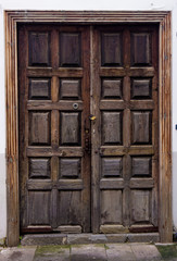 Ancient wooden door. Antique door