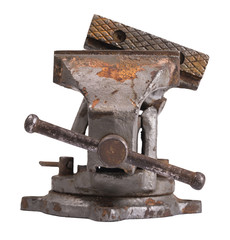 Old damaged industrial vice