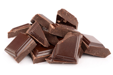 Chocolate on white background