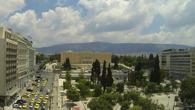 Constitution Square of Athens (Syntagma) , Greece,1920X1080, 01 Timelapse, zooming in