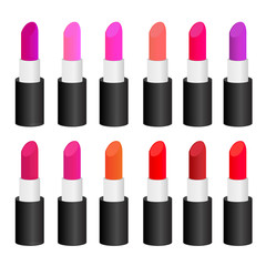 Obraz premium Twelve shades of lipstick