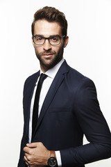 Dude in specs and suit, portrait