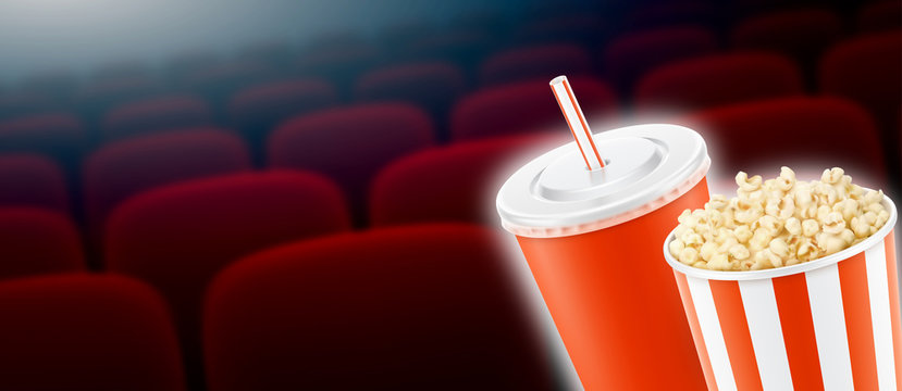 Pot de pop corn et boisson vectoriels 1
