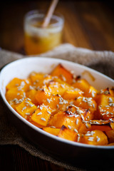 sweet baked pumpkin with honey