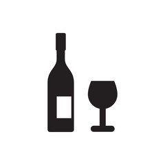 wine glass and bottle icon.