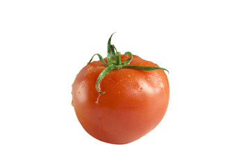 one whole round fresh tomato