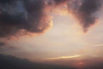Dramatic Sunset Sky and Clouds.