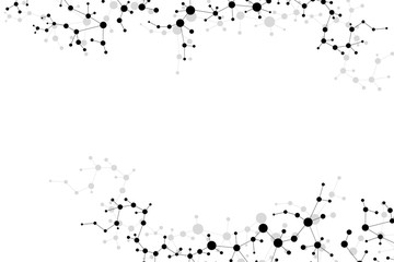 Structure molecule and communication. Dna, atom, neurons. Scientific concept for your design. Connected lines with dots. Medical, technology, chemistry, science background. Vector illustration.