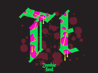 Acid zombie gothic font