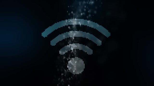 Digitales Wlan Symbol dreht sich