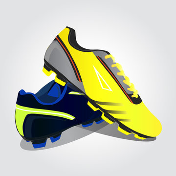 Stylish comfortable sneakers for football, vector, illustration