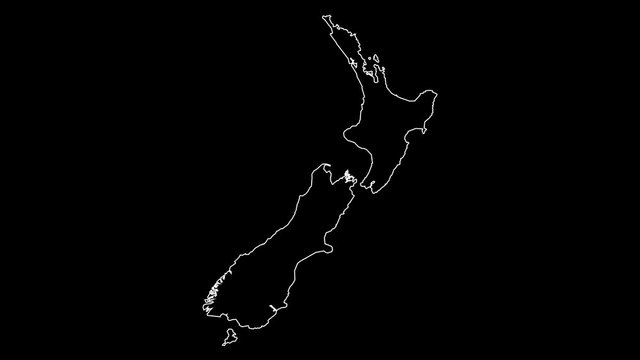 New Zealand map outline animation