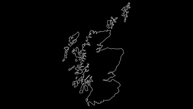 Scotland map outline animation