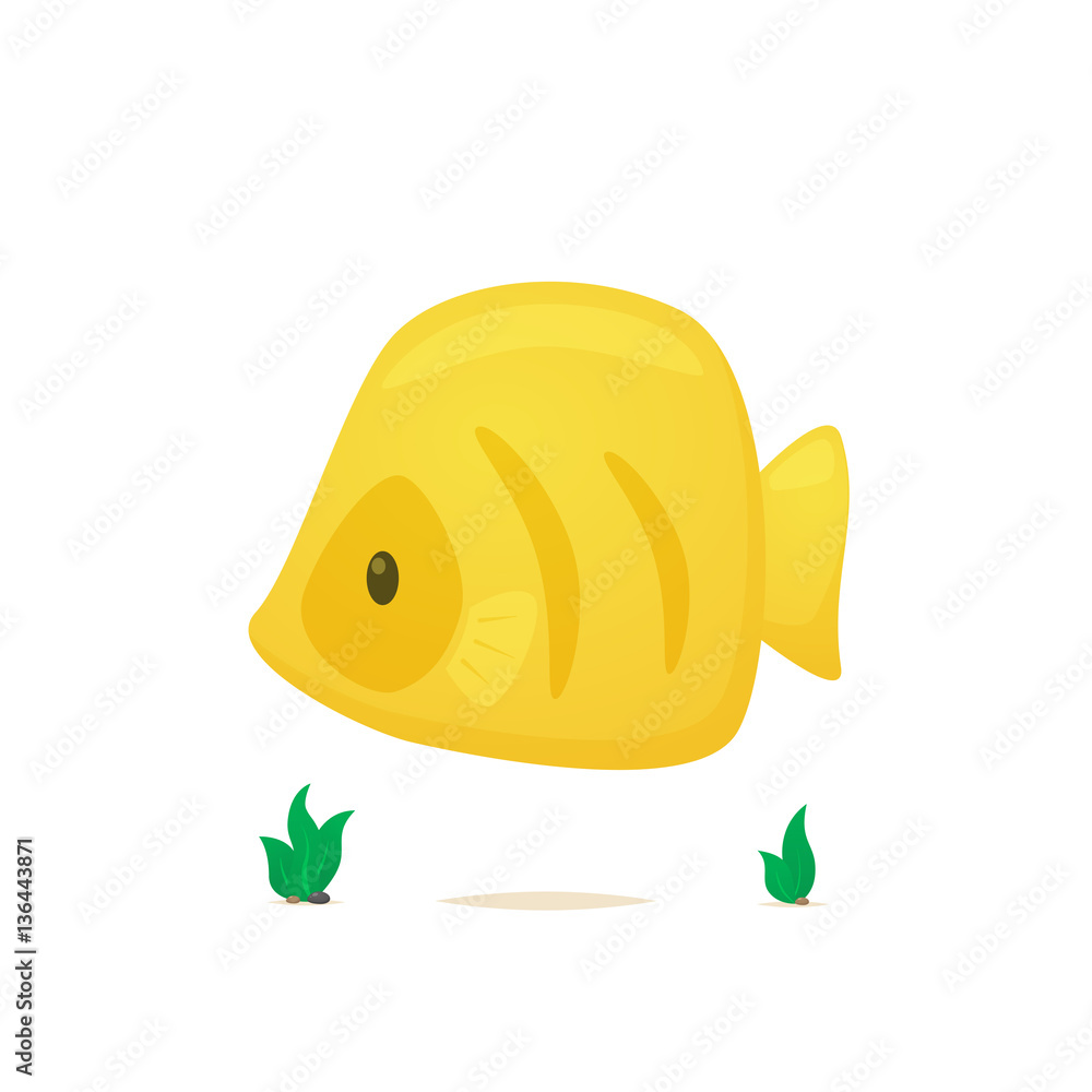 Wall mural yellow fish vector isolated