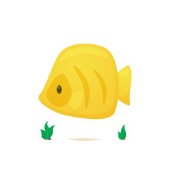 Yellow fish vector isolated